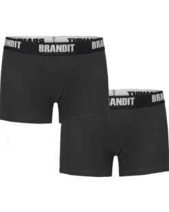 Brandit logo bokserit 2-pack - Musta & Musta