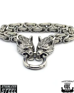 Clasp Byzantine Wolf Head rannekoru - Teräs