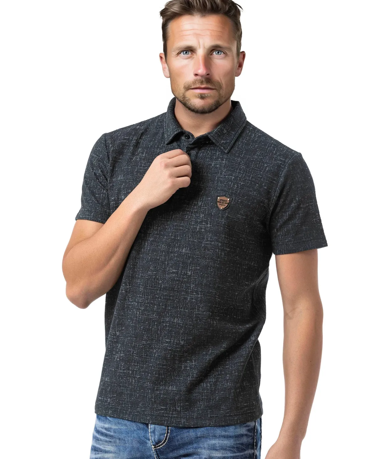 CT825 Shadow Texture pikeepaita - Musta