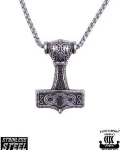 Eternity Knotwork Thor's Hammer kaulakoru - Teräs
