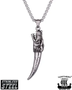 Fenrir Wolf Tooth kaulakoru - Teräs