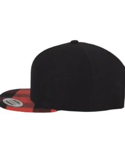 Flanelli snapback - Musta/Punainen