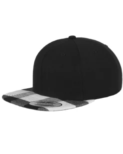 Flanelli snapback - Musta/Valkoinen