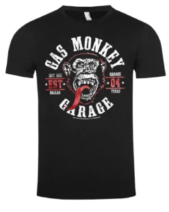 Gas Monkey round seal t-paita - Musta/Valkoinen