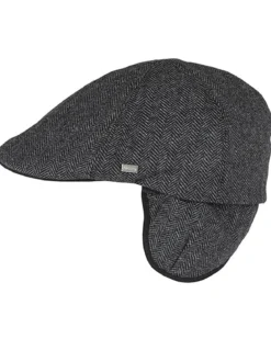 Macon 56 Herringbone flat cap - Harmaa