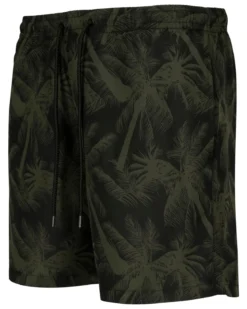 Pattern Palm uimashortsit - Musta/Vihreä