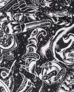 Pattern Tattoo uimashortsit - Musta/Valkoinen