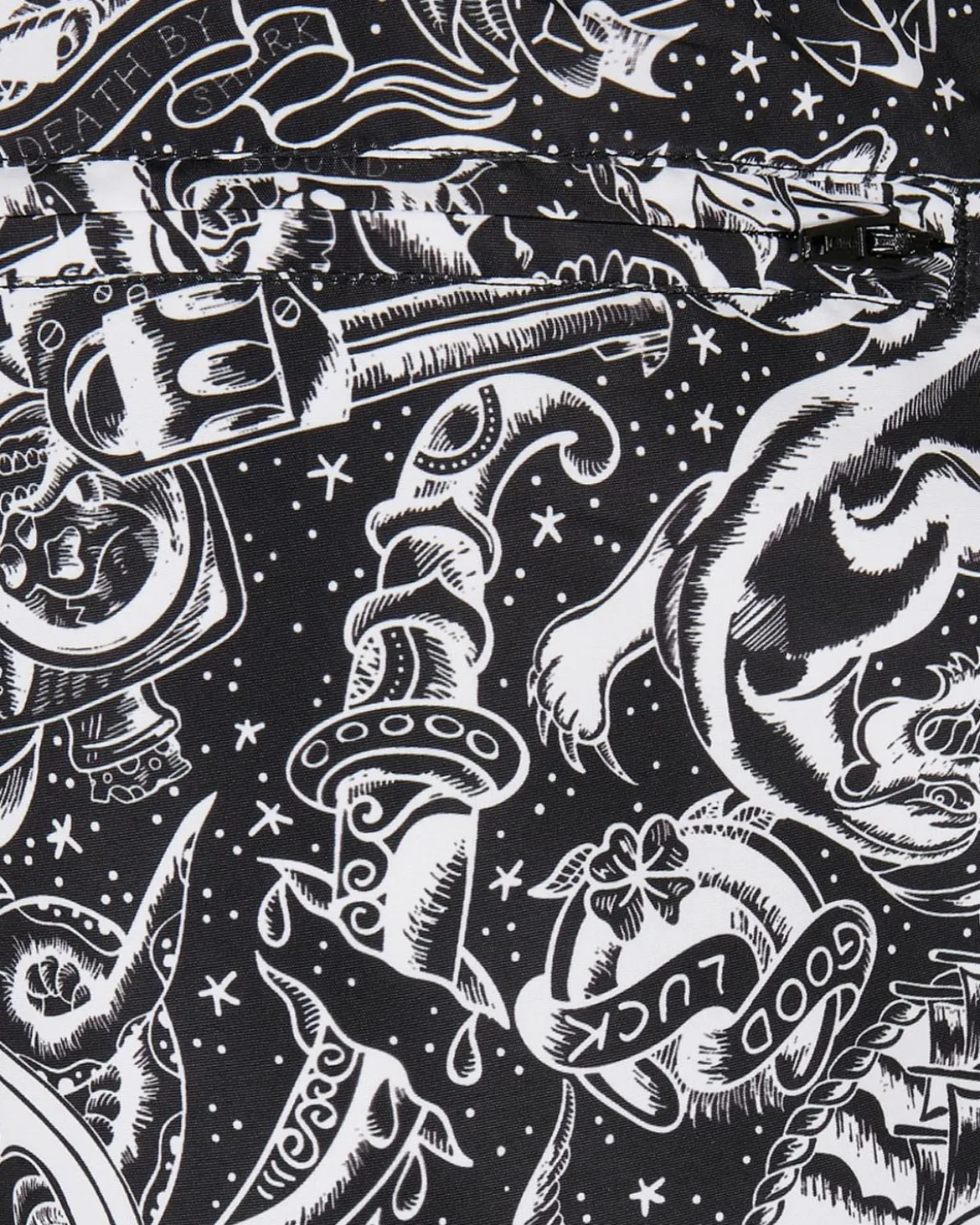 Pattern Tattoo uimashortsit - Musta/Valkoinen