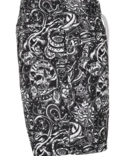 Pattern Tattoo uimashortsit - Musta/Valkoinen