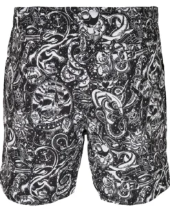 Pattern Tattoo uimashortsit - Musta/Valkoinen