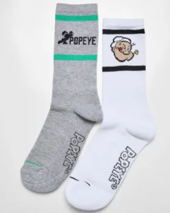 Popeye sukat 2-pack - Harmaa/Valkoinen