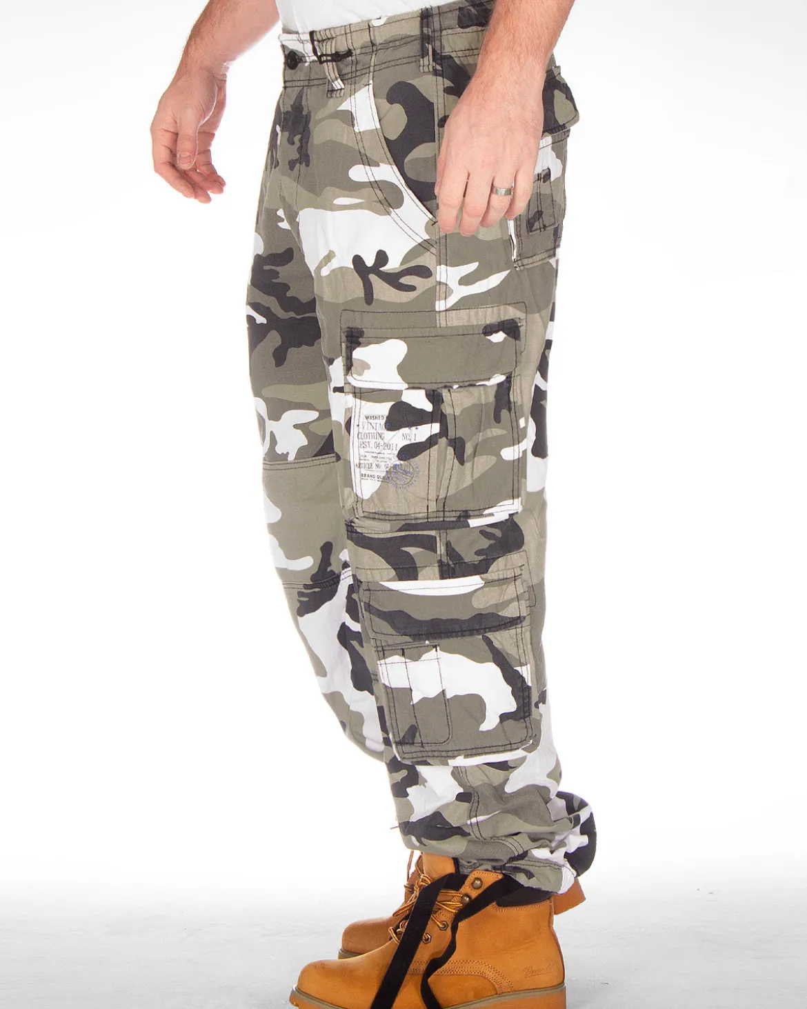 Pure vintage reisitaskuhousut - Valkoinen Camo