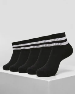 Sporty half cuff sukat 5-pack - Musta