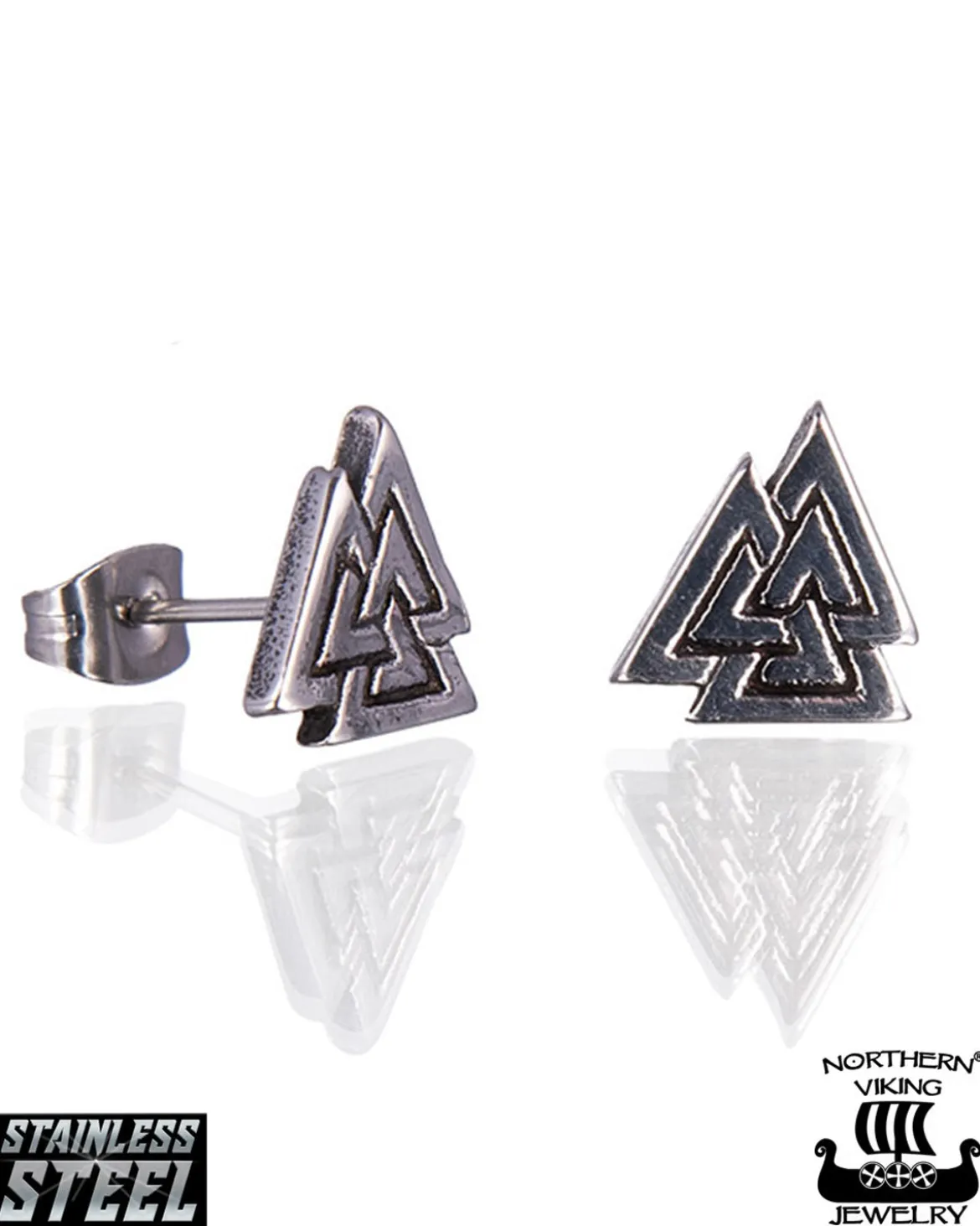 Steel Valknut korvakorut - Teräs