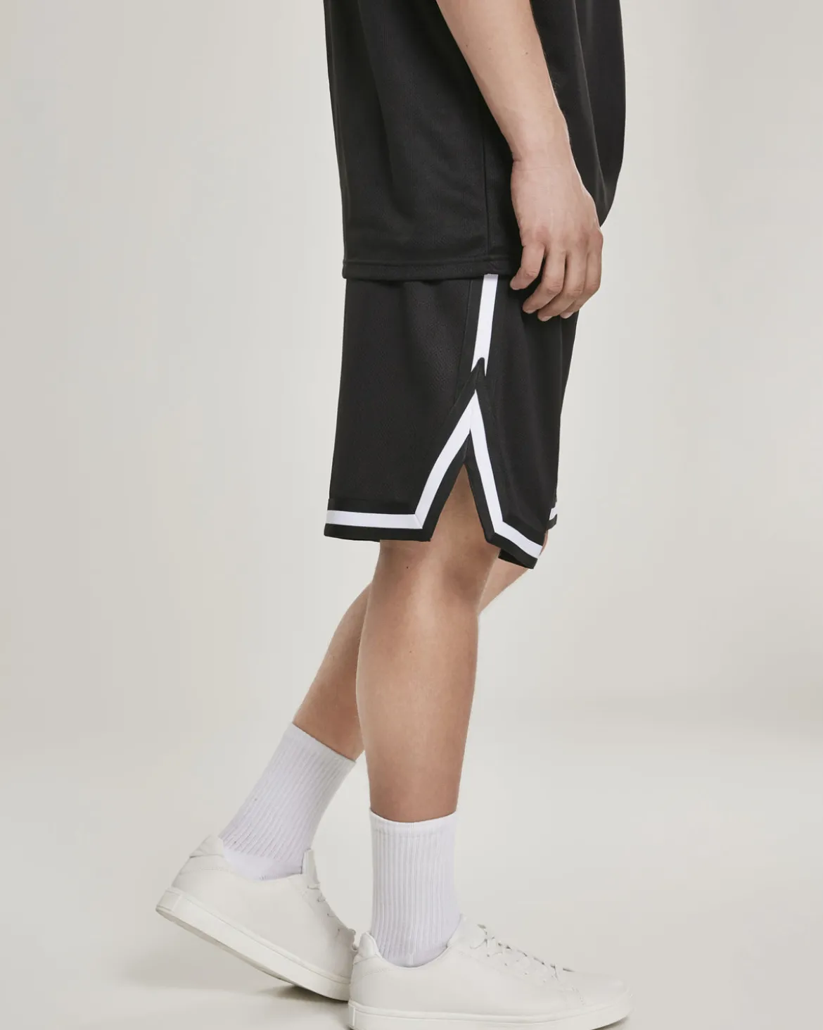 Stripe mesh shortsit - Musta/Valkoinen