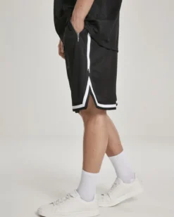 Stripe mesh shortsit - Musta/Valkoinen