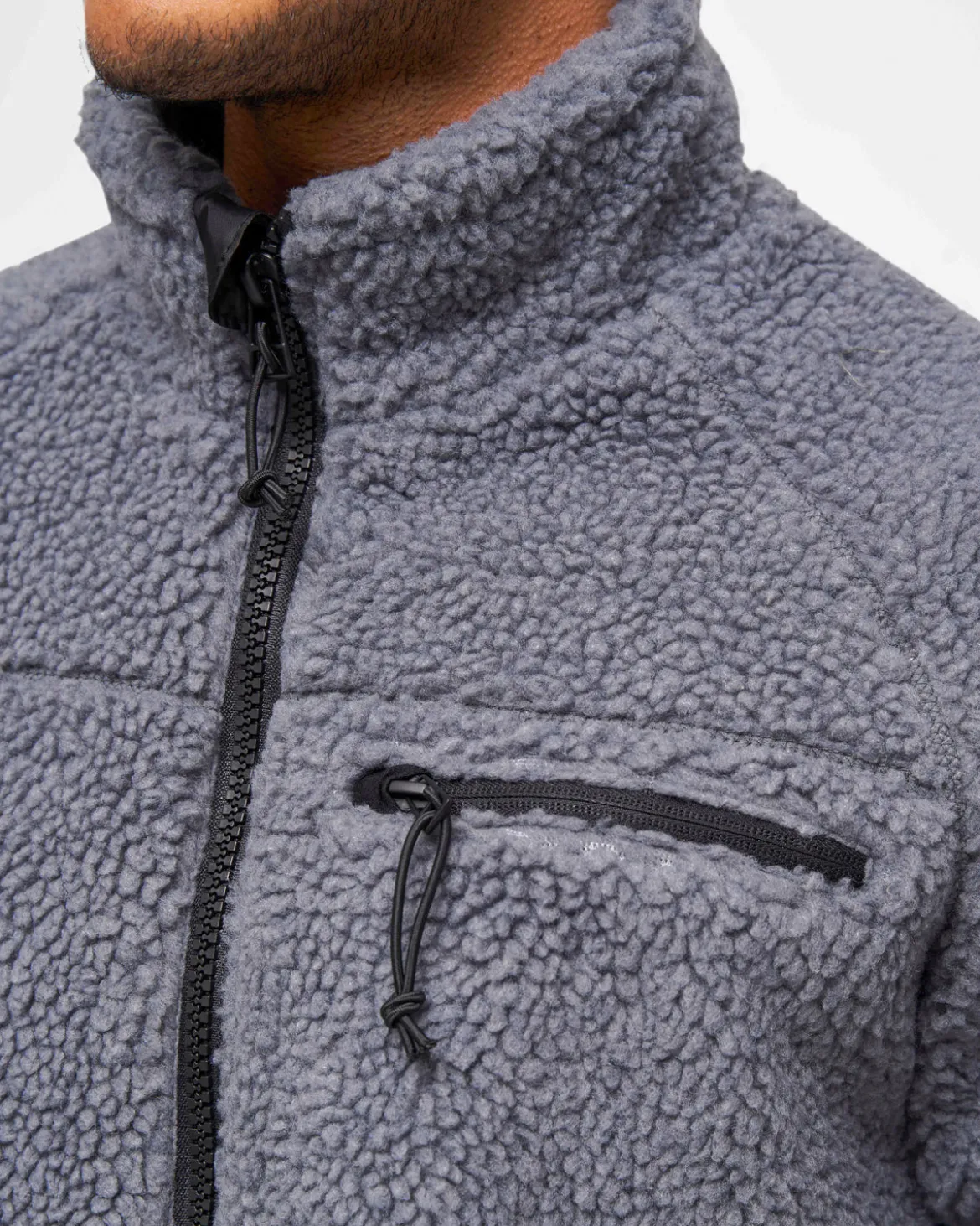 Teddyfleece takki - Harmaa